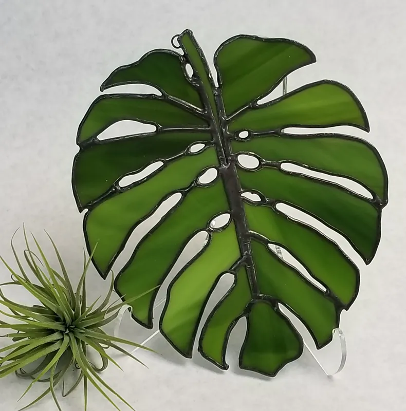 Stained Glass Monstera Leaf