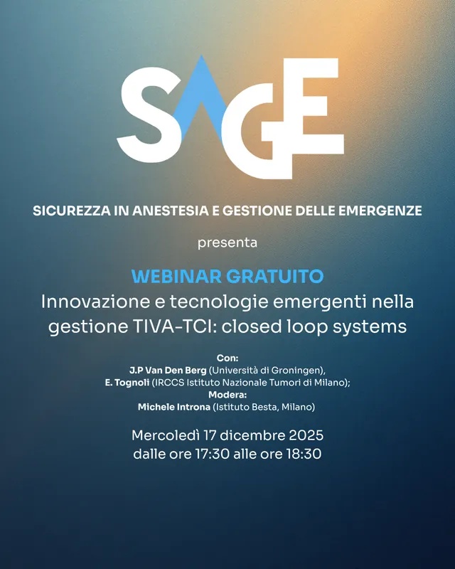 Webinar - Innovazione e tecnologie emergenti nella gestione TIVA-TCI: closed loop systems