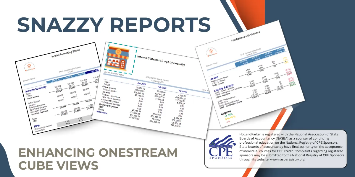 Snazzy Reports: Enhancing OneStream Cube Views