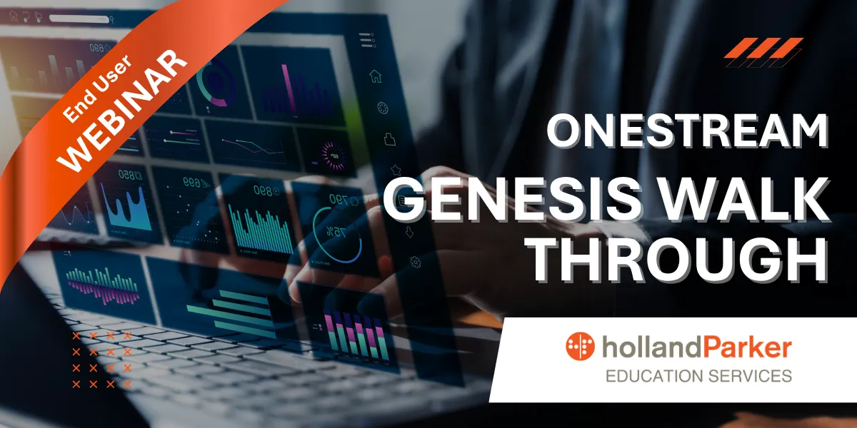 WEBINAR: OneStream Genesis Walk Through