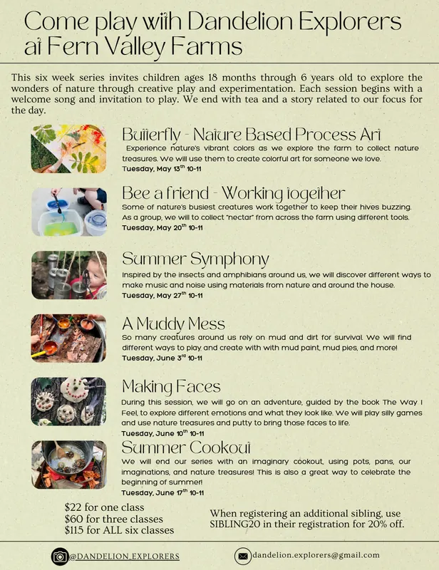 FULL - Spring Classes at Fern Valley Farms