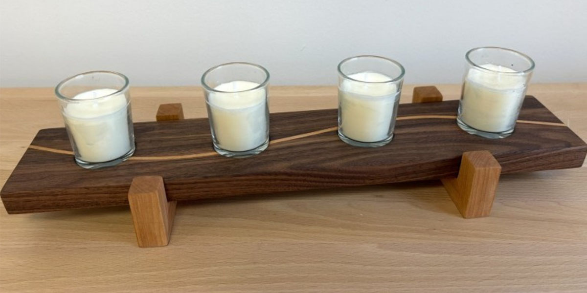 Women+ in Woodworking: Votive Centerpiece