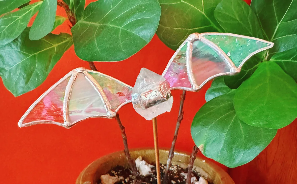 Stained Glass & Crystal Bat Plant Stake Intermediate Workshop