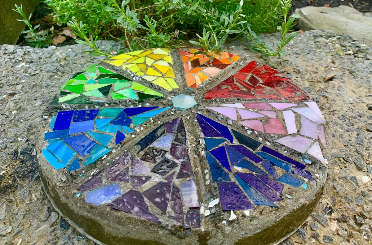 "Break & Make" Mosaic Stepping Stones