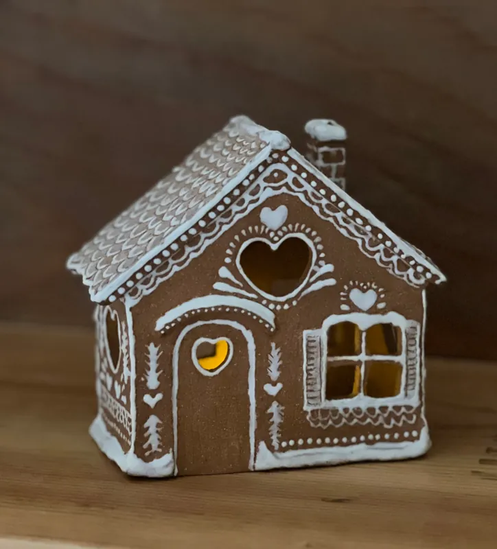 Hand Build a Gingerbread House Luminary