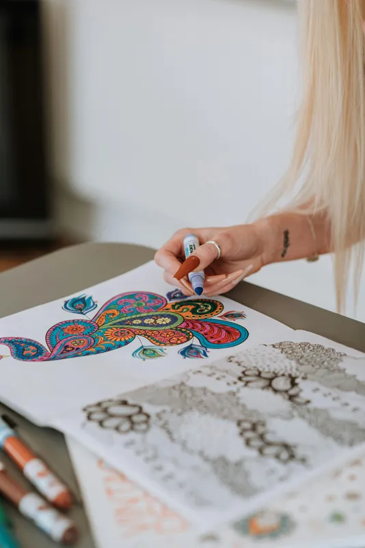 Ladies Adult Coloring Class with Lisa Y and Brooke L