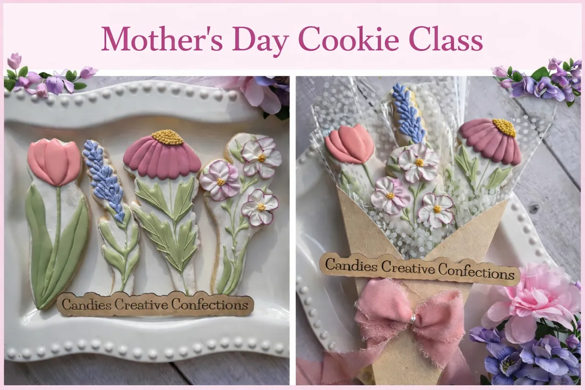 Mothers Day flower bouquet cookie class