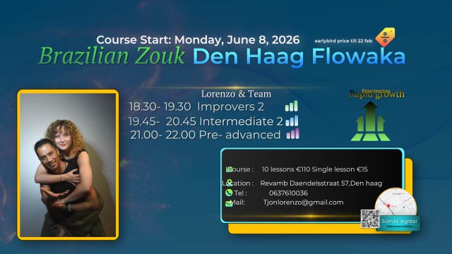 🌟 Brazilian Zouk Den Haag- Pre Advanced course (10 classes)  Monday, Sept 7th, 2026