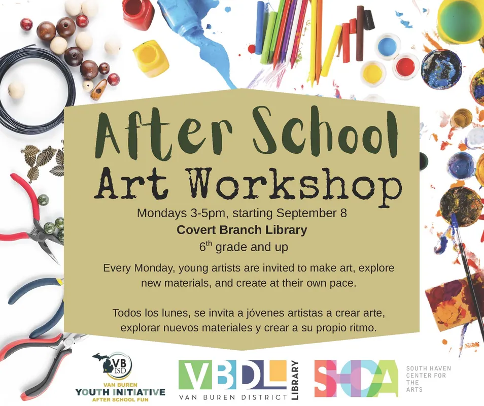 After School Art Workshop at Covert Library for grades 6 - 12