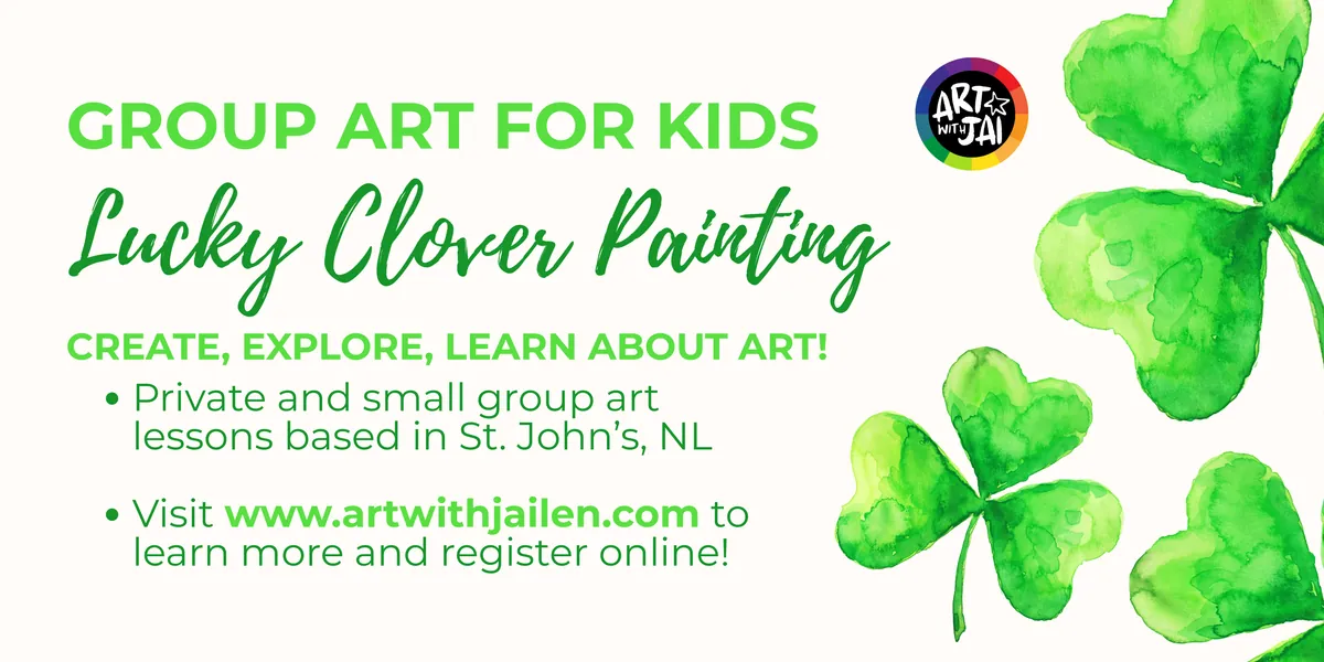 Lucky Clover Painting | Group Art for Kids | Tuesday 6:00 - 7:30pm (Mar 17 2026)