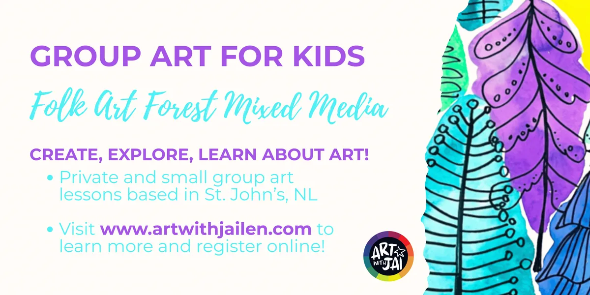 Folk Art Forest Mixed Media | Group Art for Kids | Tuesday 6:00 - 8:00pm (Mar 3 2026)