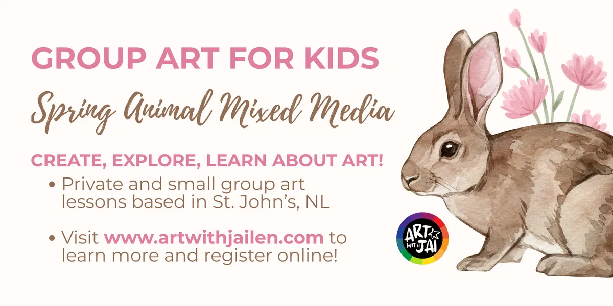 Spring Animal Mixed Media Portraits | Group Art for Kids | Tuesday 6:00 - 7:30pm (Mar 31 2026)