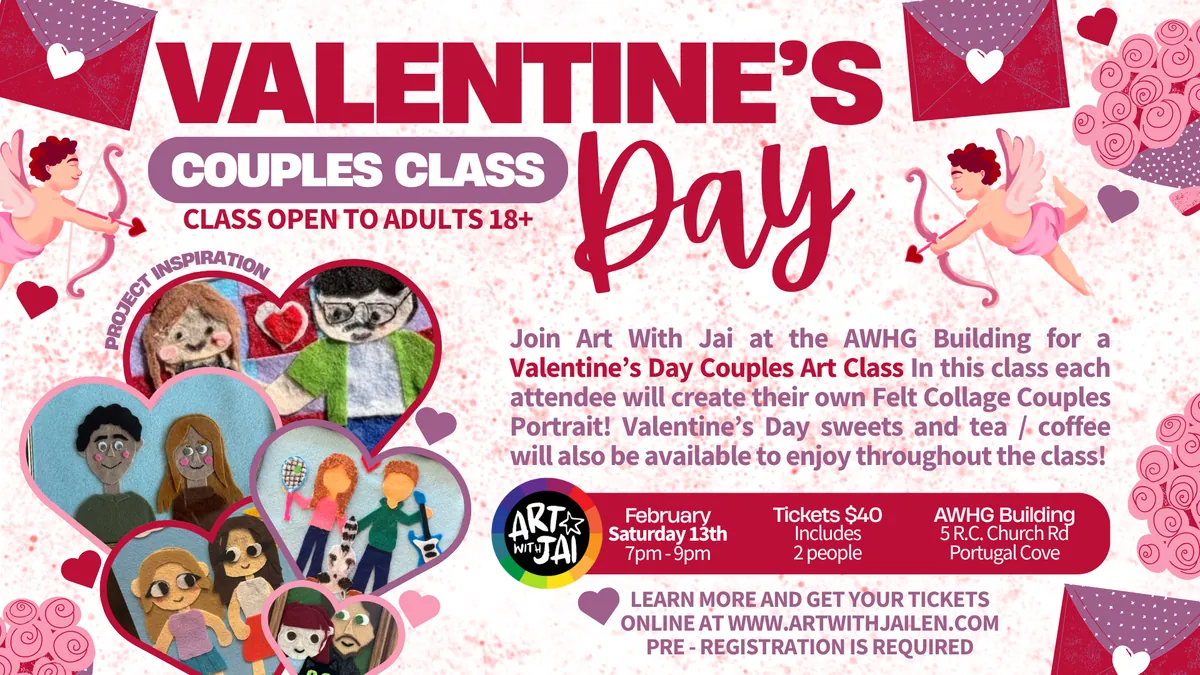 Valentine's Day Couples Class (Felt Collage Couples Portraits)