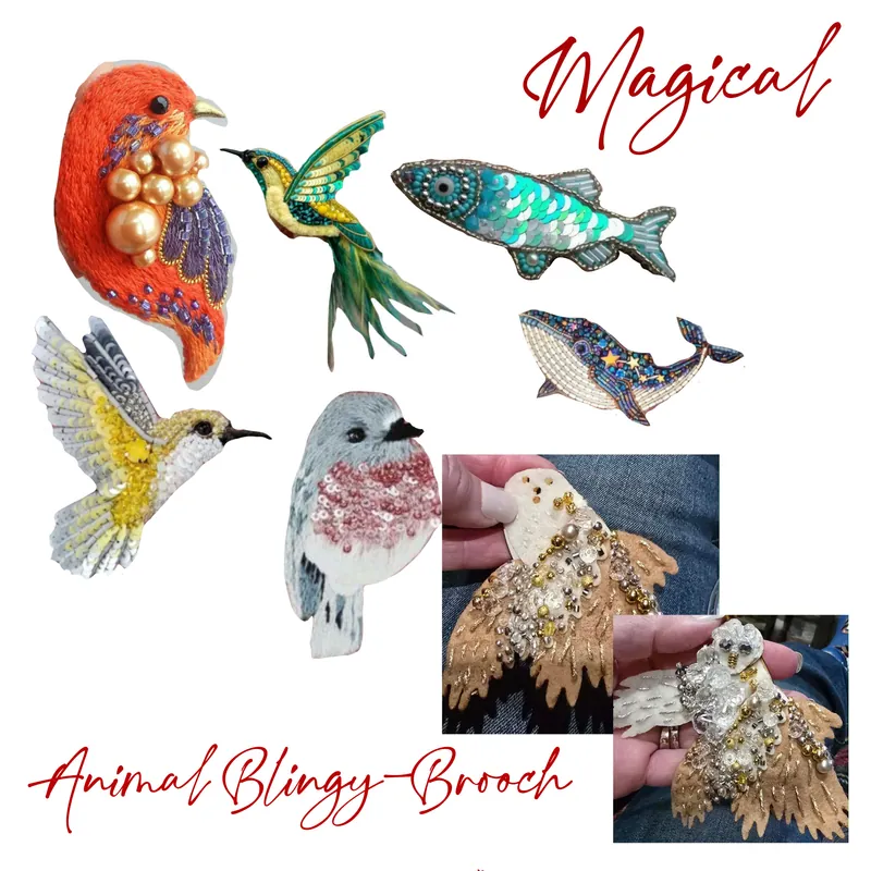 Blingy Brooch stitching class