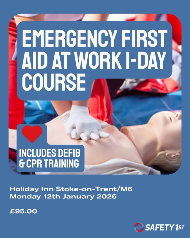 EMERGENCY FIRST AID AT WORK ONE-DAY COURSE - HOLIDAY INN STOKE ON TRENT M6