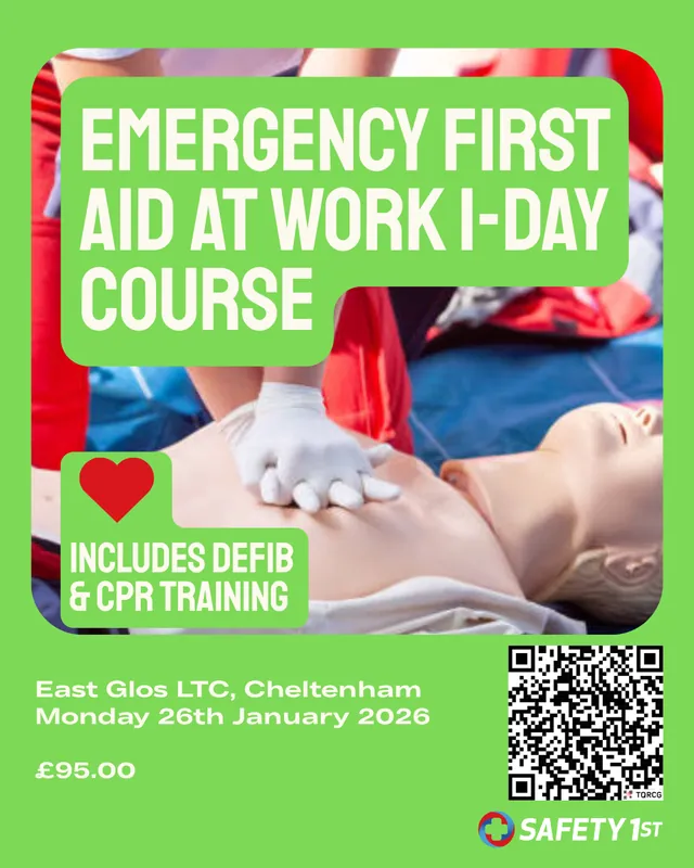 EMERGENCY FIRST AID AT WORK ONE-DAY COURSE - EAST GLOUCESTERSHIRE LTC, CHELTENHAM