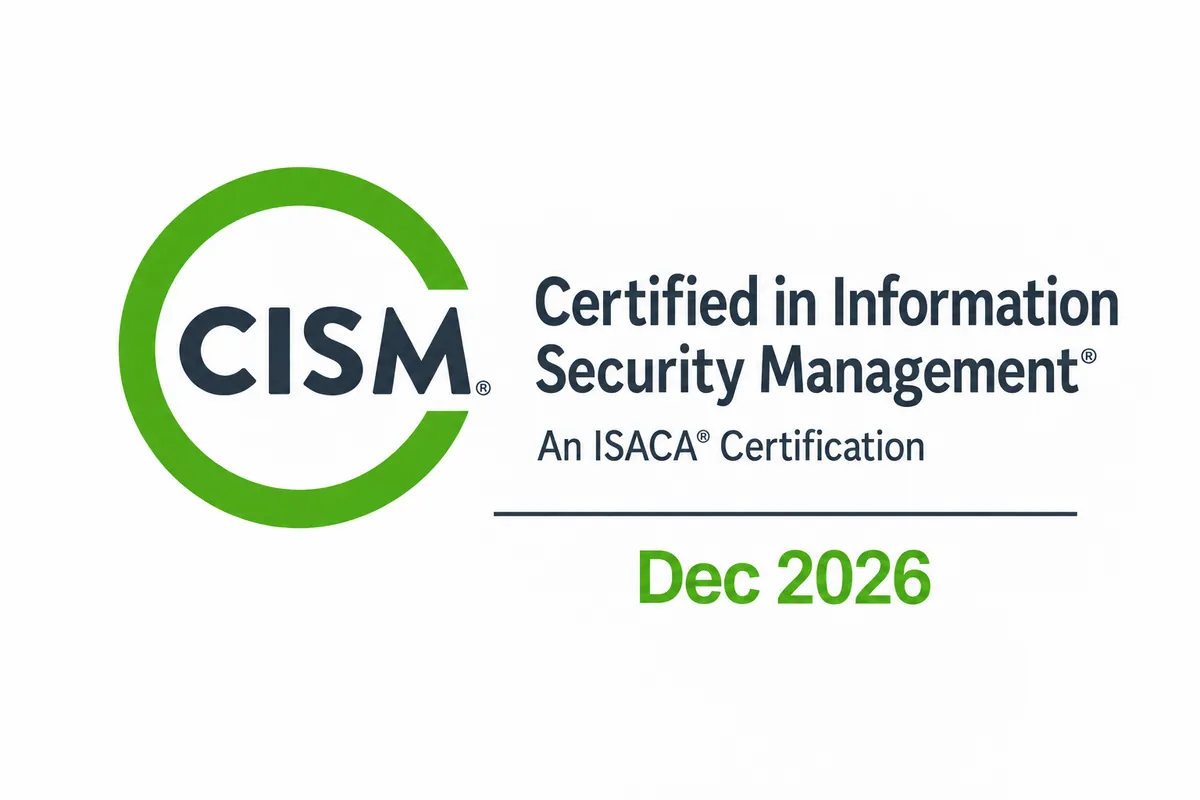 ISACA CISM Online - Arabic - Dec 2026 - Training + 2 Materials + one exam attempt