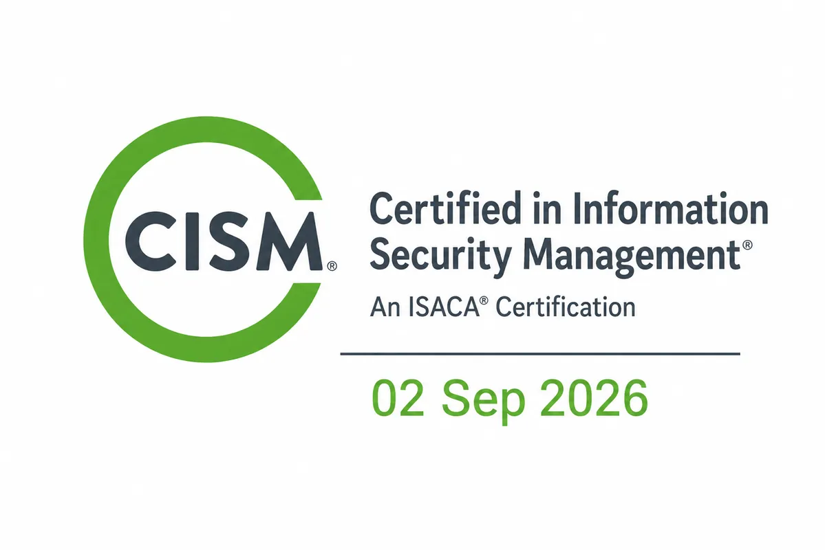 ISACA CISM Online - Arabic - Sep 2026 - Training + 2 Materials + one exam attempt
