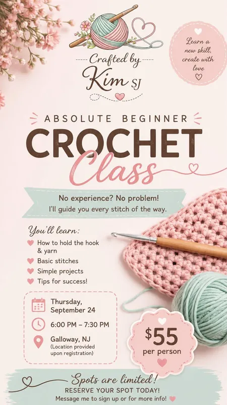 Beginner crochet workshop with Kim