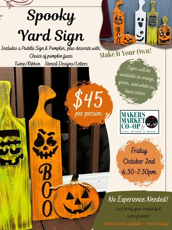 Spooky wooden yard sign