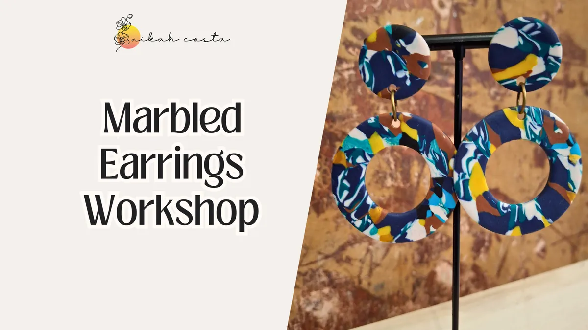 Marbled Earrings Jewellery Workshop in Vienna - in English