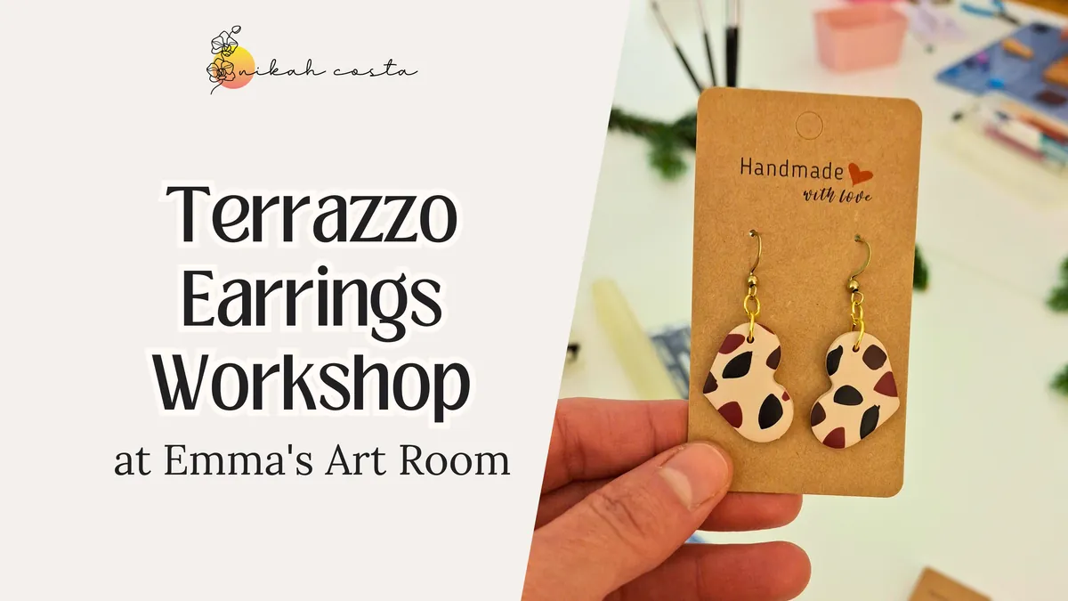Terrazzo Earrings & Wine at Emma's Art Room - in English
