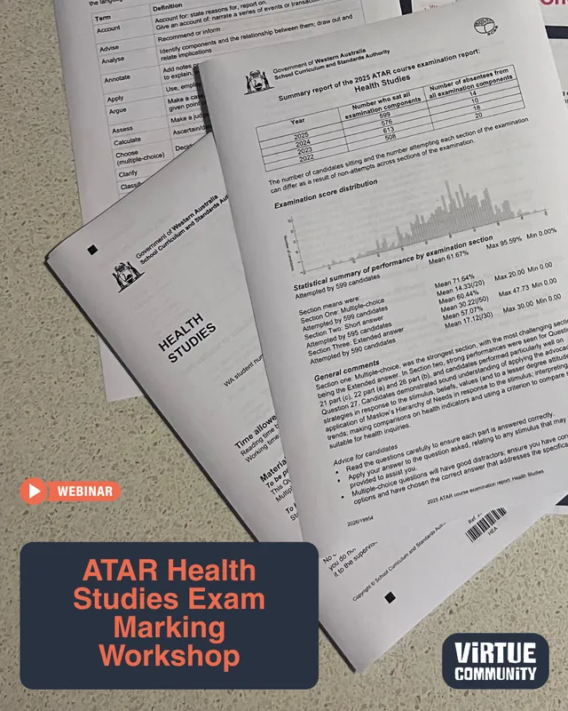 ATAR Health Studies Exam Marking Workshop