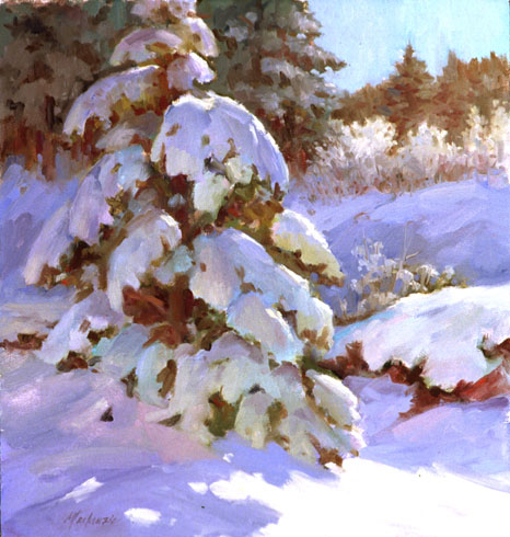 Painting Snowscapes - Snow is not white! Learn the colorful subtleties and personalities of snow