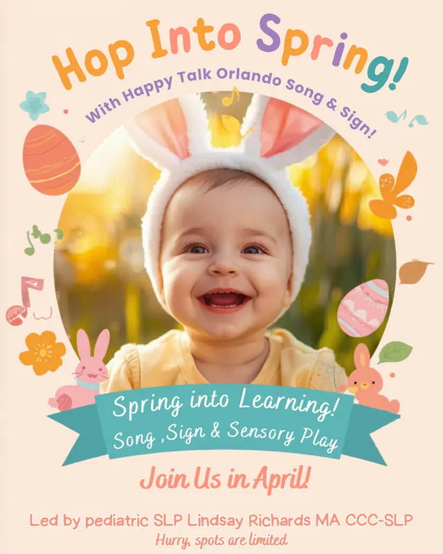 'Hop Into Spring' with Happy Talk Easter Edition (Ages 3 months to 3 years) at 9:05 am