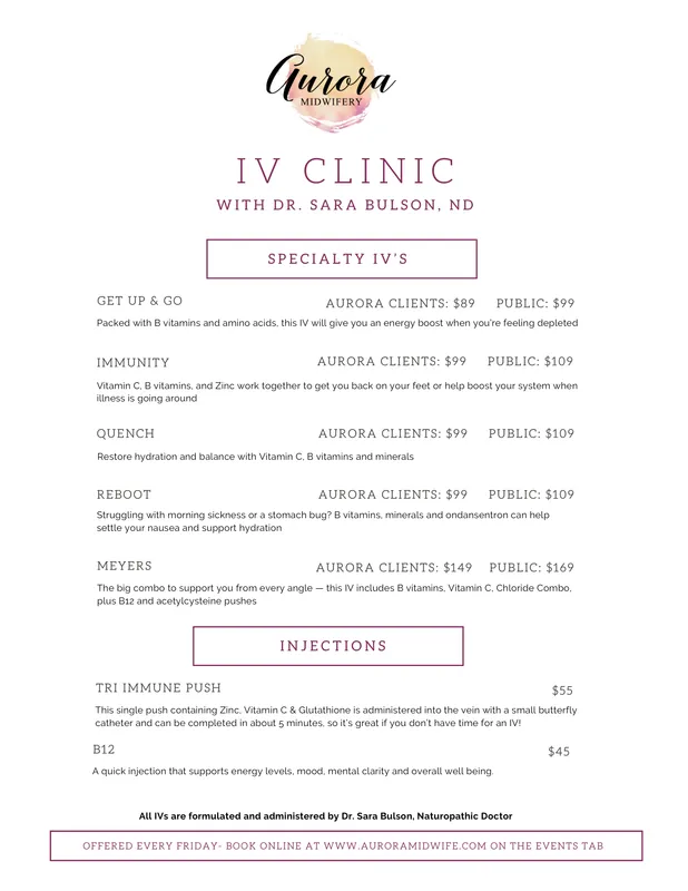 IV Clinic with Dr. Sara Bulson, ND