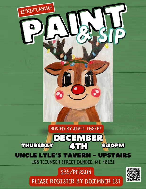 December Reindeer Paint & Sip