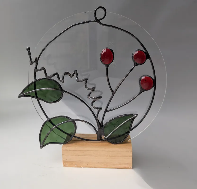 Stained Glass Christmas Wreath