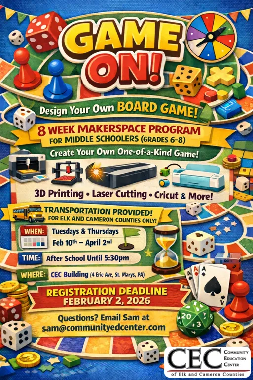 *FREE* BOARD GAME MAKING FOR MIDDLE SCHOOLERS