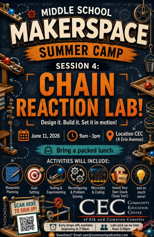 *MAKERSPACE M.S. SUMMER CAMP SESSION 4 - CHAIN REACTION LAB