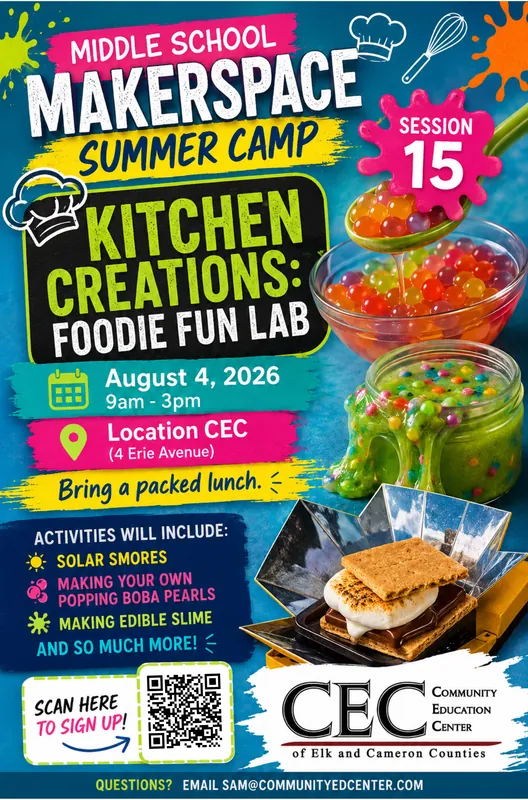 *MAKERSPACE M.S. SUMMER CAMP SESSION 15 - Kitchen Creations - Foodie Fun Lab