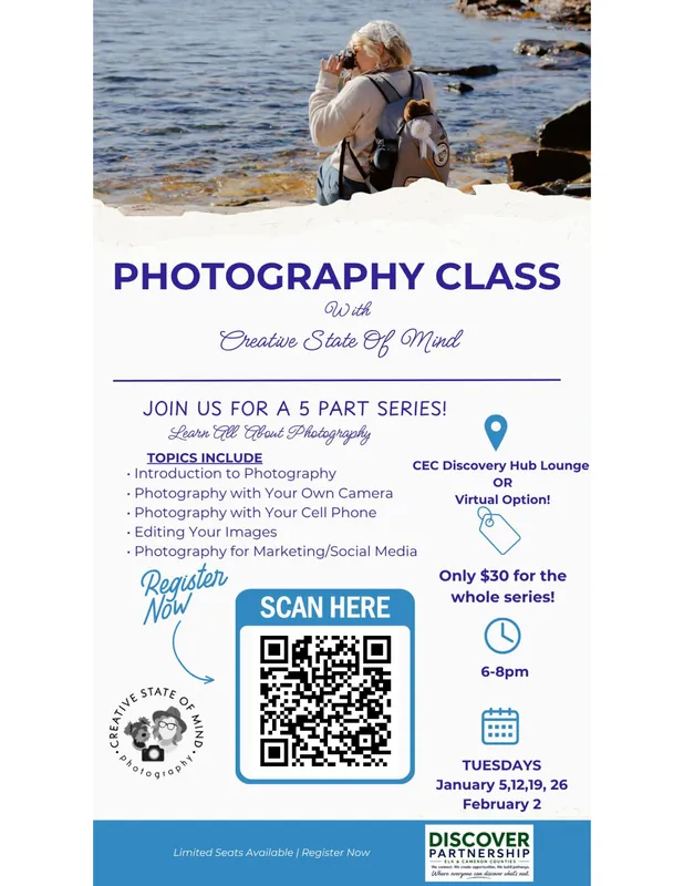 *VIRTUAL ONLY * PHOTOGRAPHY SERIES W/ CREATIVE STATE OF MIND