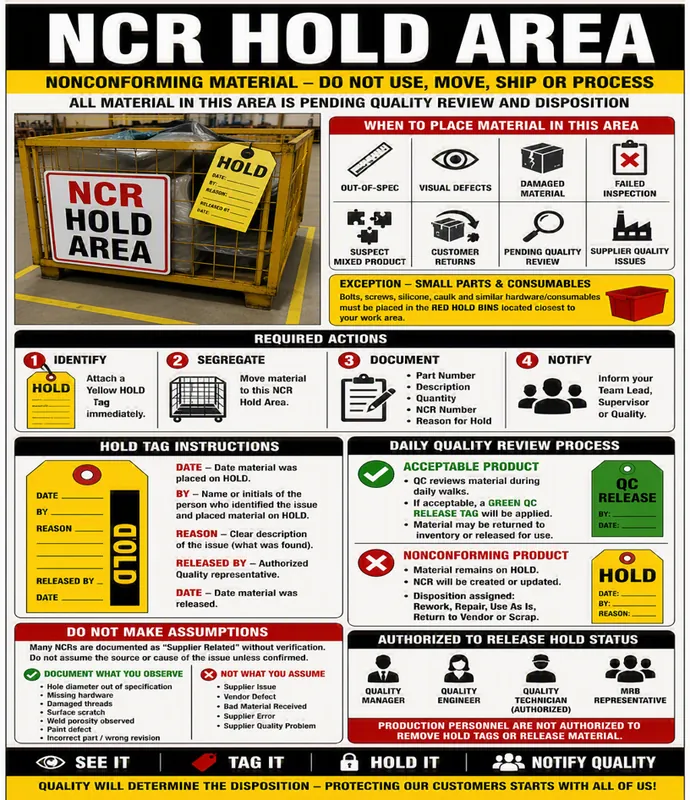 Quality Control NCR/HOLD Process