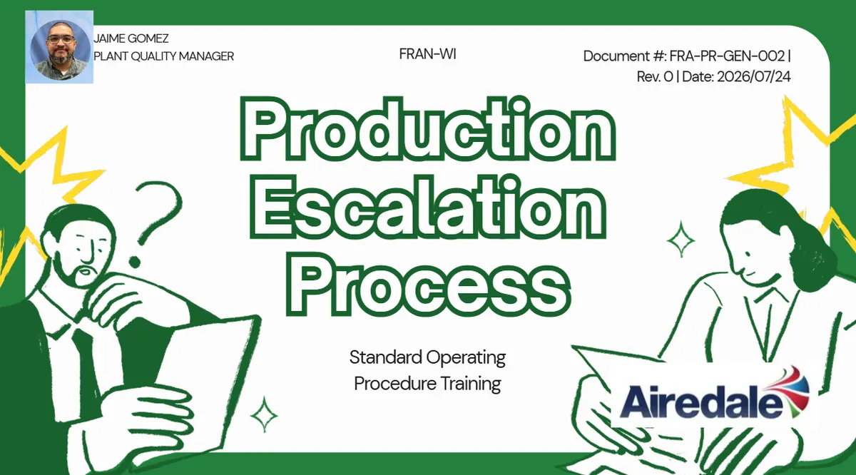 Escalation Process Training FRA-PR-GEN-002