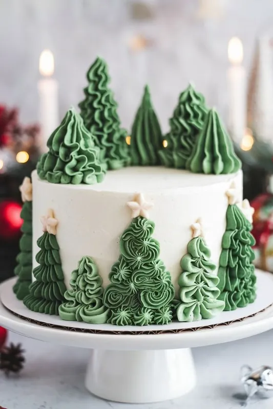 Christmas Tree Cake Decorating
