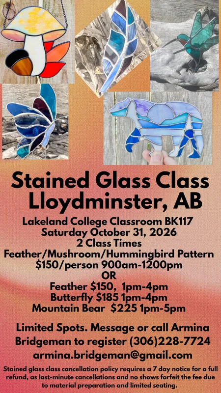 Lloydminster, Alberta Stained Glass Class Morning Session