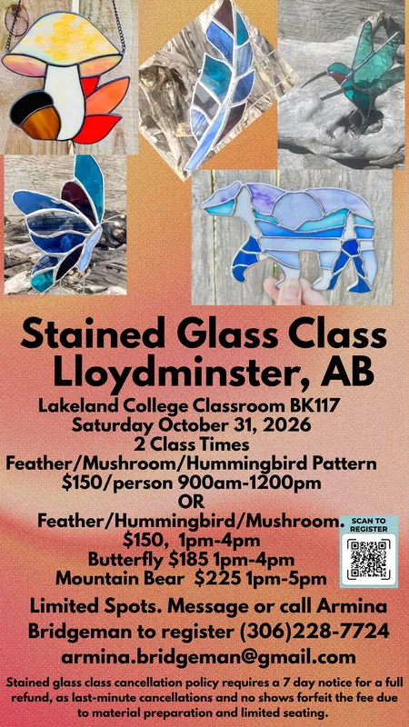 Lloydminster, Alberta Stained Glass Class Afternoon Session
