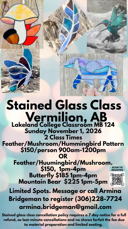 Vermilion, Alberta Stained Glass Class Afternoon Session