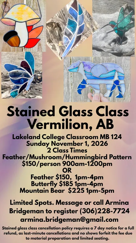 Vermilion, Alberta Stained Glass Class Morning Session