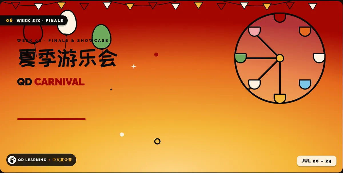 Chinese Immersion Camp (Week 6: QD Carnival 夏季游乐会）